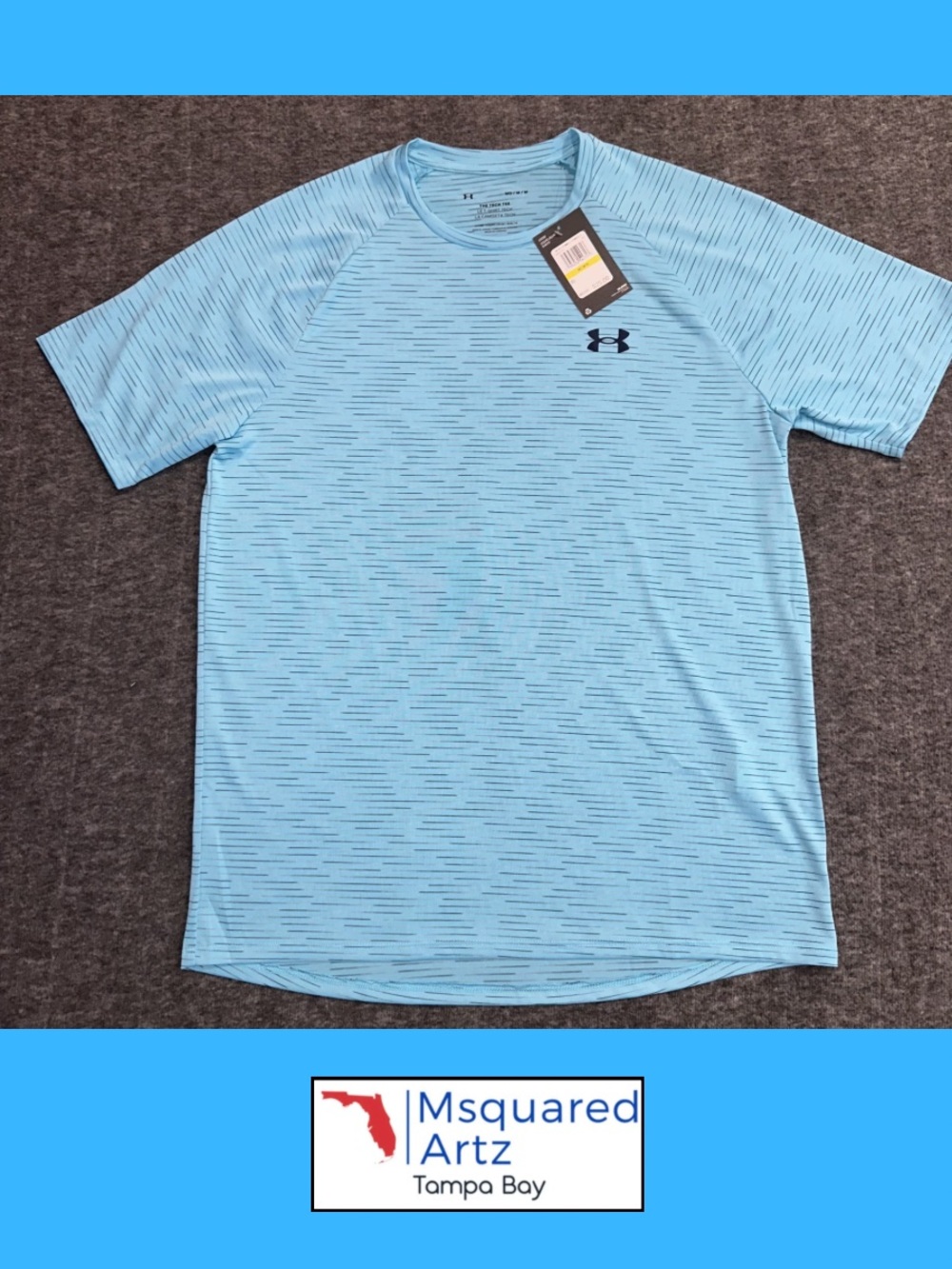 Under Armour Tech Tee Shirt Mens Medium Blue Athletic Training Top